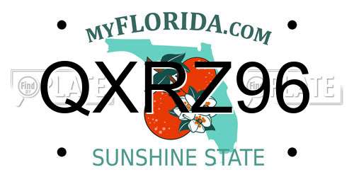 QXRZ96 Florida License Plate