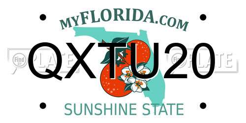 QXTU20 Florida License Plate