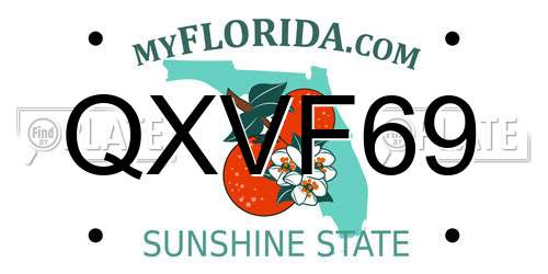QXVF69 Florida License Plate