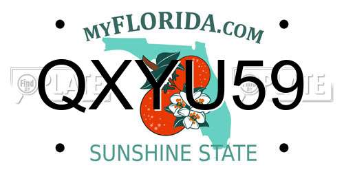 QXYU59 Florida License Plate