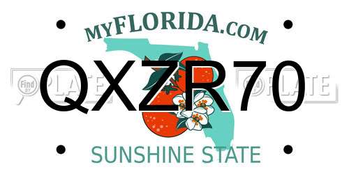 QXZR70 Florida License Plate