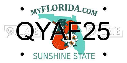 QYAF25 Florida License Plate
