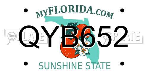 QYB652 Florida License Plate