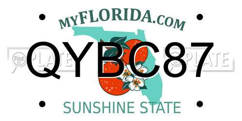 QYBC87 Florida License Plate