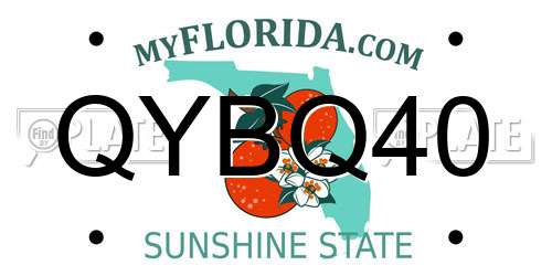 QYBQ40 Florida License Plate