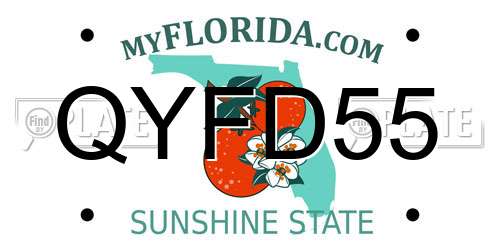 QYFD55 Florida License Plate