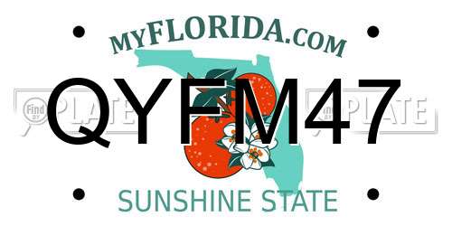 QYFM47 Florida License Plate