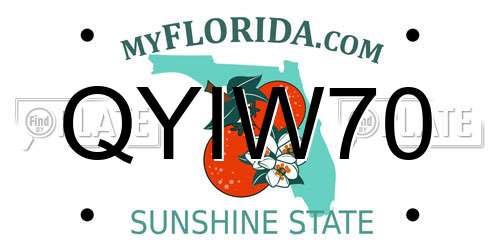 QYIW70 Florida License Plate