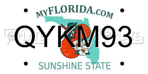 QYKM93 Florida License Plate