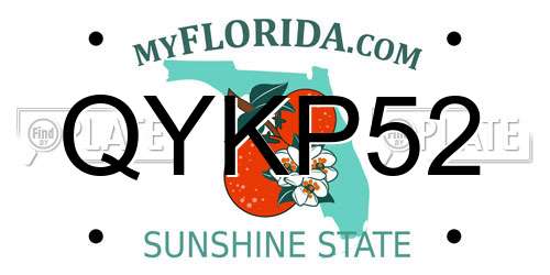 QYKP52 Florida License Plate