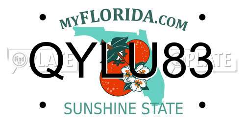 QYLU83 Florida License Plate