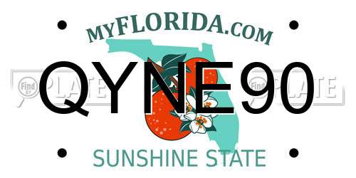 QYNE90 Florida License Plate