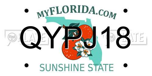 QYPJ18 Florida License Plate