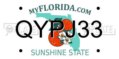 QYPJ33 Florida License Plate
