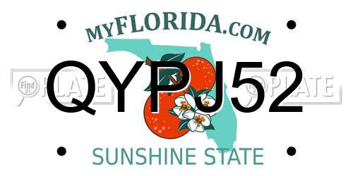 QYPJ52 Florida License Plate