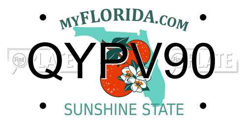 QYPV90 Florida License Plate