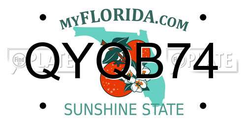 QYQB74 Florida License Plate