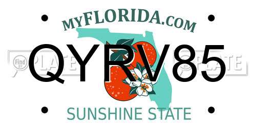 QYRV85 Florida License Plate