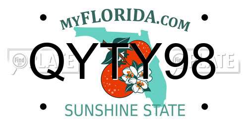 QYTY98 Florida License Plate