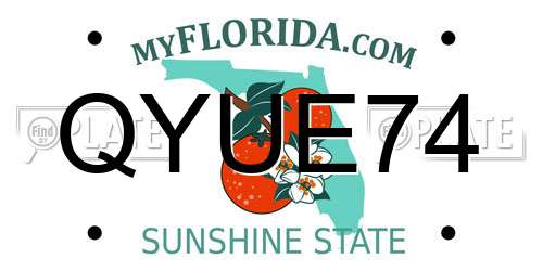 QYUE74 Florida License Plate