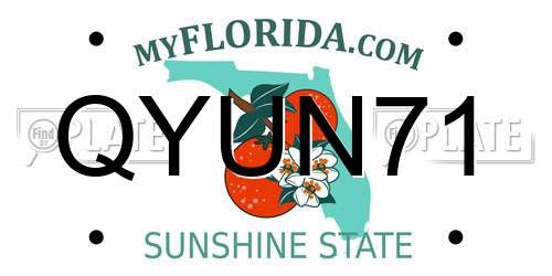 QYUN71 Florida License Plate