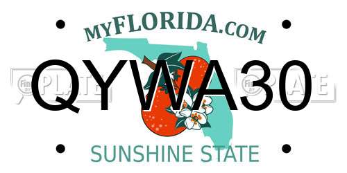 QYWA30 Florida License Plate