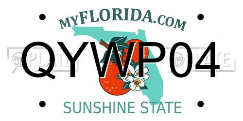 QYWP04 Florida License Plate