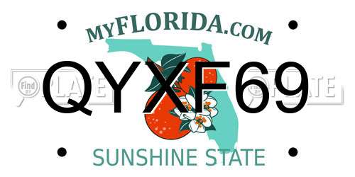 QYXF69 Florida License Plate