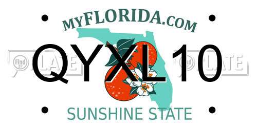 QYXL10 Florida License Plate