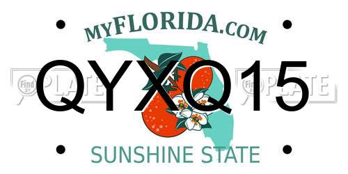 QYXQ15 Florida License Plate