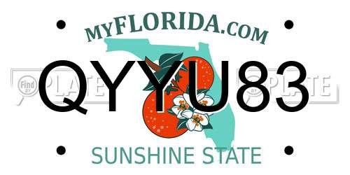 QYYU83 Florida License Plate