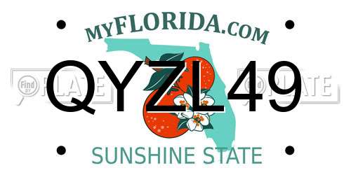 QYZL49 Florida License Plate
