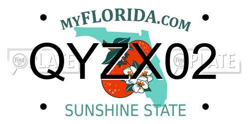 QYZX02 Florida License Plate