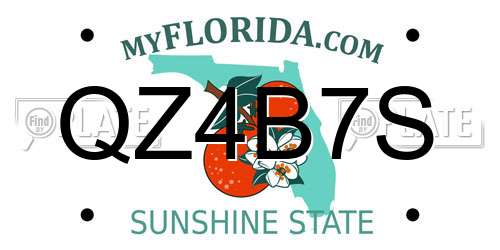 QZ4B7S Florida License Plate