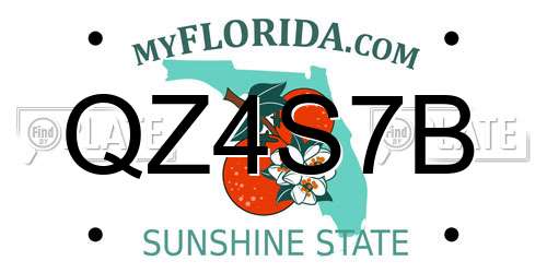 QZ4S7B Florida License Plate