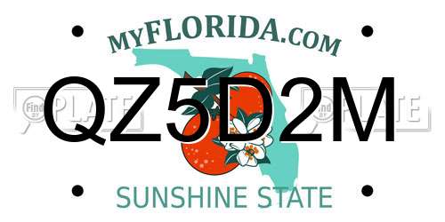 QZ5D2M Florida License Plate