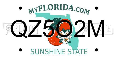 QZ5O2M Florida License Plate