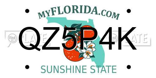 QZ5P4K Florida License Plate