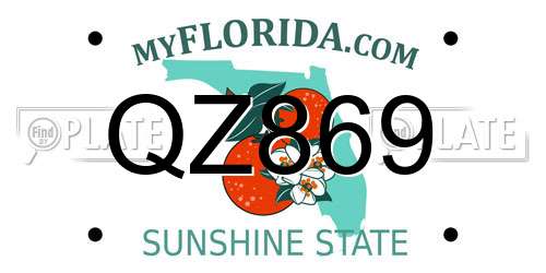 QZ869 Florida License Plate