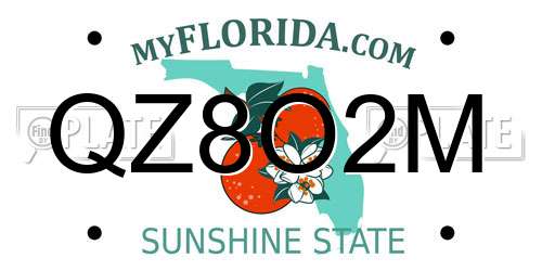 QZ8O2M Florida License Plate
