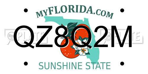 QZ8Q2M Florida License Plate