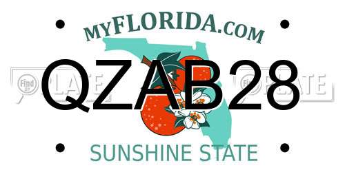 QZAB28 Florida License Plate