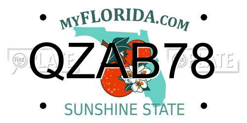 QZAB78 Florida License Plate