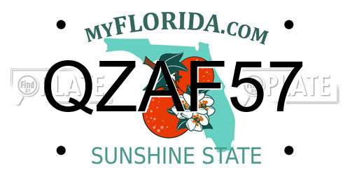 QZAF57 Florida License Plate