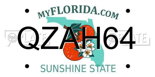 QZAH64 Florida License Plate