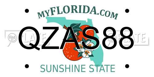 QZAS88 Florida License Plate