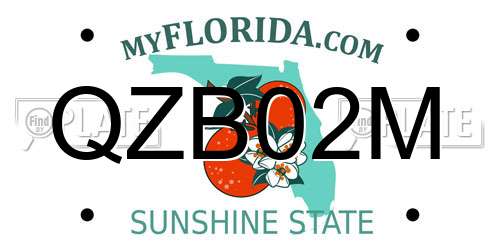 QZB02M Florida License Plate