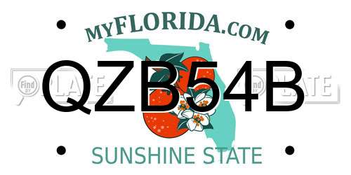 QZB54B Florida License Plate
