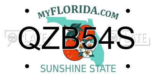 QZB54S Florida License Plate