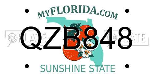 QZB848 Florida License Plate